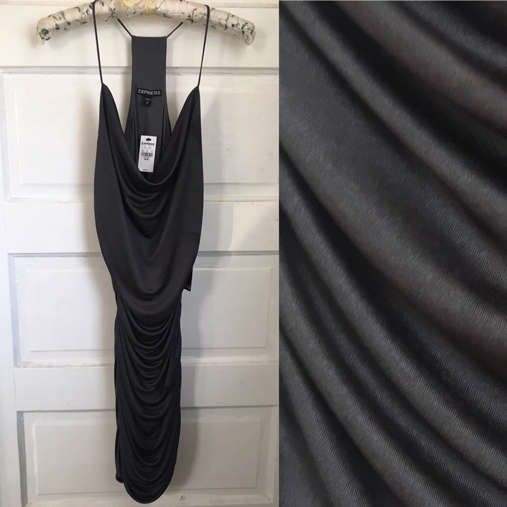 NWT Express Lux Silver Evening Dress